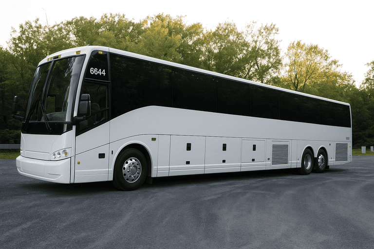 exterior of Charter Bus Rental Grand Rapids coach bus